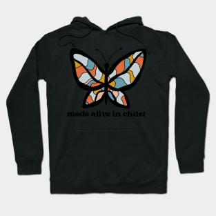 Made Alive in Christ abstract butterfly design Hoodie